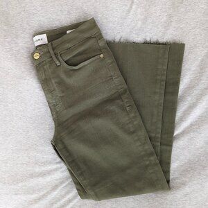 Frame Le Crop Mini Boot (Green Washed Military)